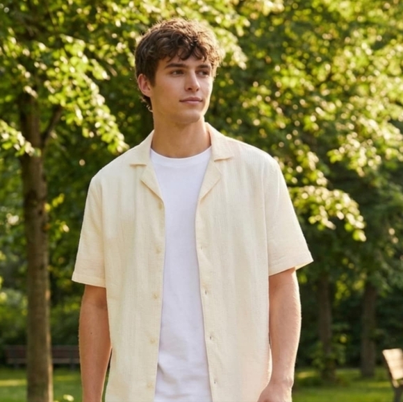 Other - Hollister beige shirt, size L